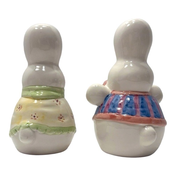 Vintage Kurt S Adler Ceramic White Easter Bunny Rabbits Salt & Pepper Shaker Set - Picture 9 of 13